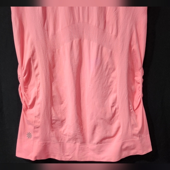 Athleta Womens Finish Fast Tee Size M Neon Athletic Train Workout Yoga Run - Picture 2 of 7